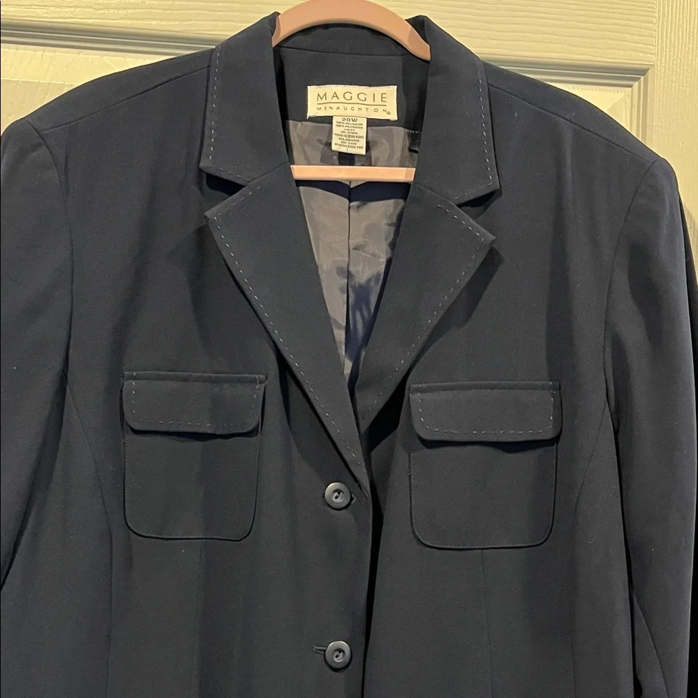 Elegant Women's Navy Blue Blazer Maggie Mcnaughton Business, Office WearSize 20W